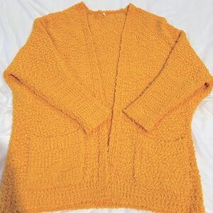 Sunflower yellow, popcorn sweater, oversized cardigan